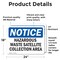 Signmission Hazardous Waste Satellite Collection Area OSHA Notice Sign, Vinyl Decal, 24in W x 18in L, 2PK OS-2PACK-NS-D-1824-L-13343 - alternate 2